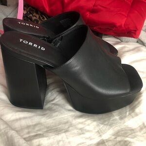 Torrid Black Platform Mules with Block Heel